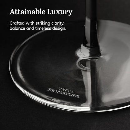 Libbey Signature Kentfield Estate All-Purpose Wine Glasses Set of 4 | Premium Long Stem Crystal Clear Wine Glasses for Red & White Wine
